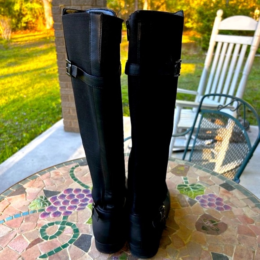 TALL BLACK RIDING BOOTS SIZE 7.5 - Picture 3 of 11